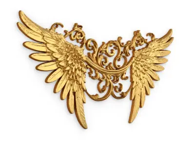 Wings Printable carved decor 08 3D model