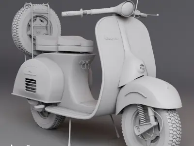 Realistic Old Vespa Model 3D Model 3D model