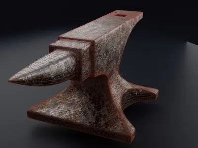 Old corroded Anvil Free 3D model