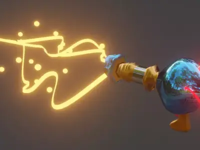 Gun beam Low-poly 3D model