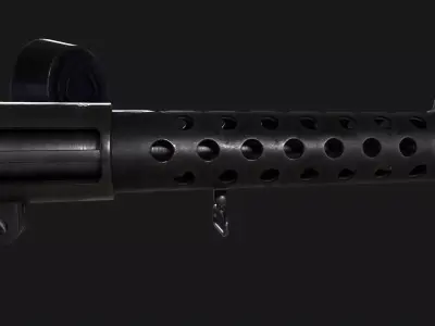 MP18 Submachine Gun Low-poly 3D model