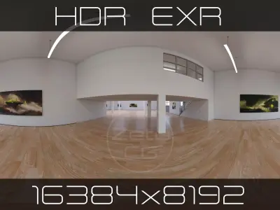 HDRI - Art Museum Gallery Interior 29 v2 - 16384x8192 Texture