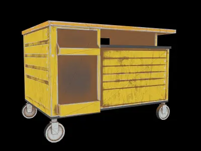 Old dust toolbox Low-poly 3D model