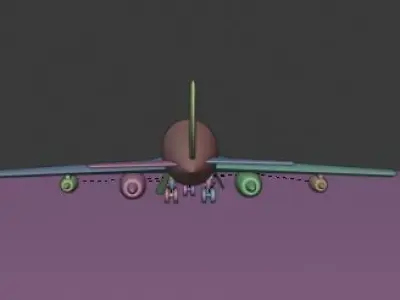 3d object airplane and hangar Low-poly 3D model