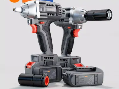 Battery-powered Impact Wrench W1 3D model
