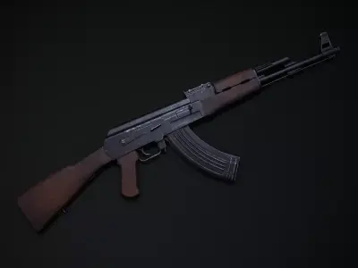 AK-47 Low-poly 3D model 5