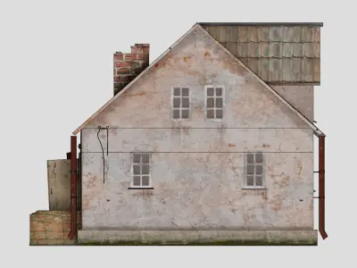 Abandoned house in European style Free low-poly 3D model