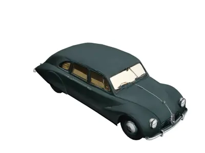 Tatra 77 Low Poly Vintage Aerodynamic Classic Car Model Low-poly 3D model