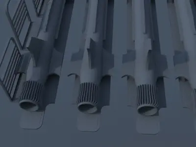  3 D Rocket system ground-air Low-poly 3D model