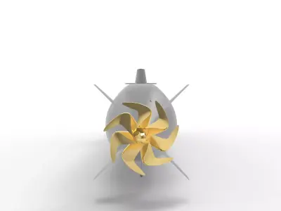 Taigei-Class Submarine  Low-poly 3D model