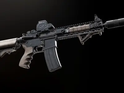 MK18 - Model and Textures Low-poly 3D model