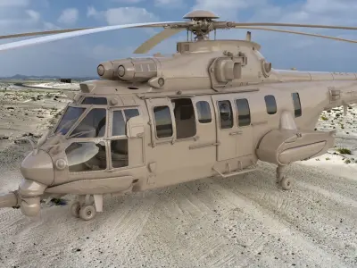 Eurocopter EC 725 Clay High Detail 3ds max Vray  3D model