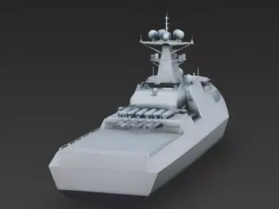 Stealth Frigate 3D Model 3D Model Low-poly 3D model