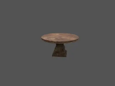 Rounded table Free low-poly 3D model