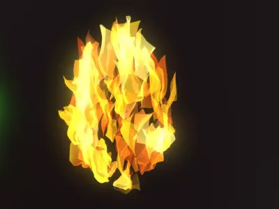 YELLOW RED Flames shapekeys FBX 3D model