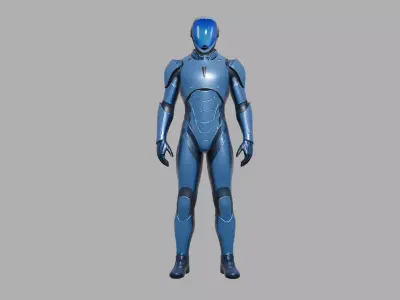 Blue Futuristic Sci Fi Armor 3D model
