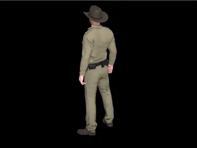 USA Policeman 3D Low-poly 3D model