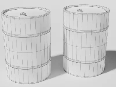 Rusty Oil Drum Low-poly 3D model