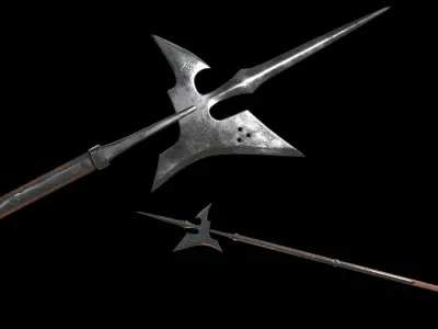 Halberd Low-poly 3D model buy