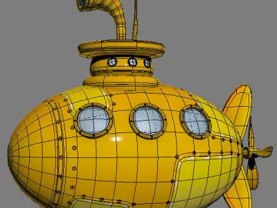 Submarine Low-poly 3D model by Mimesis3D from CGTrader