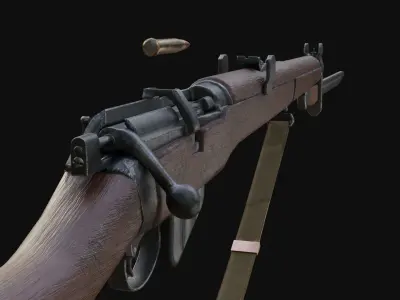 Lee Enfield MK III and Bayonet Free low-poly 3D model