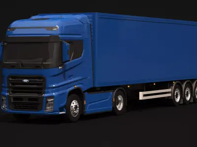 Ford F-Max Box Trailer 3D model