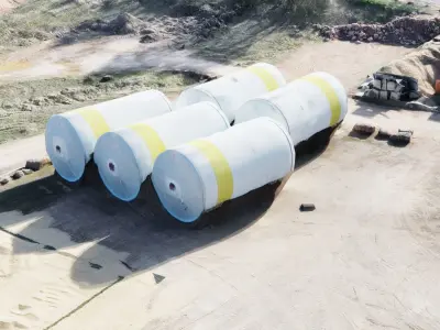 Huge high quality drone 3D Scan of industrial Park Low-poly 3D model