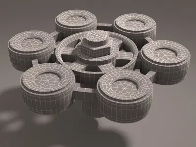 6 sided Valve 3D model
