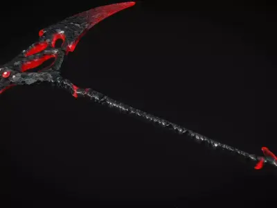 Demonic Scythe - Game Ready Low-poly 3D model