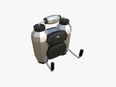 Jetpack Low Poly D05 - SciFi Character Design Low-poly 3D model
