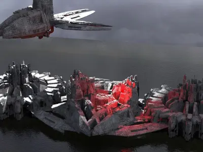 Sci-Fi dark Base  3D model