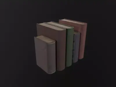 Old Books 3D Model Low-poly 3D model