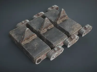Tracks T-98E1 for US light tanks Low-poly 3D model