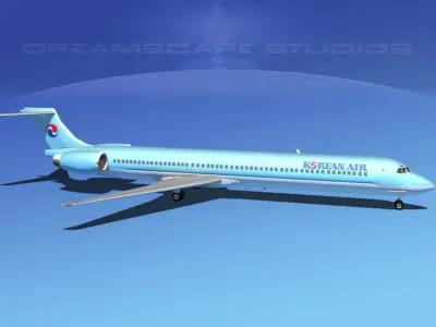 Douglas MD-80 Korean Air 3D model