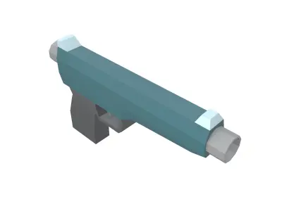 Low Poly Gun v1 002 Low-poly 3D model