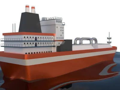 Tanker Ship Low-poly 3D model