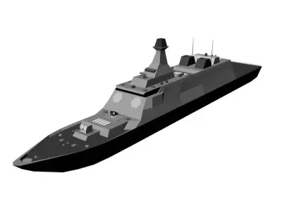 Stealth Frigate  Low-poly 3D model