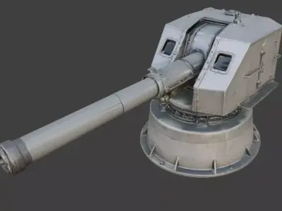 WWII Coastal Defense Battery  Model Low-poly 3D model