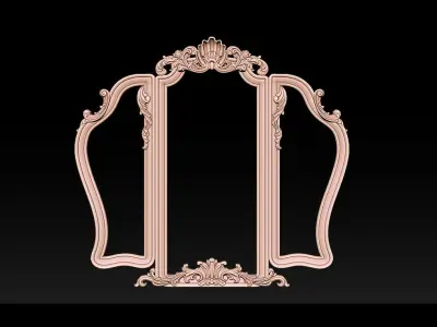 3D Frame - Wood Carving STL Model for CNC Router 3D print model 10