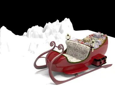 Santa Sleigh Free 3D model buy