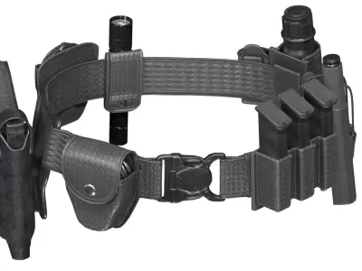 POLICE DUTY BELT Low-poly 3D model