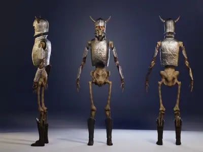 Skeleton warrior Low-poly 3D model purchase