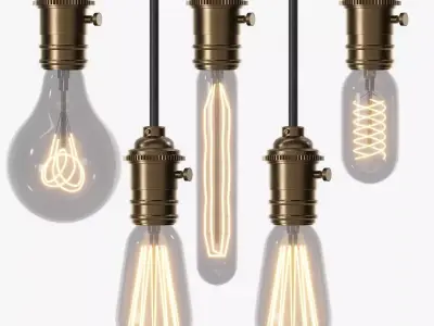 edison light bulbs 3D model