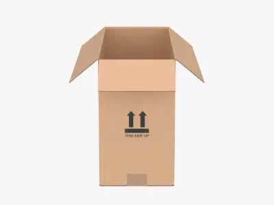 Cardboard Box 50x20x35 Open 3D model