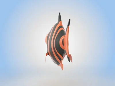 Tiger Barb Fish 3D model purchase