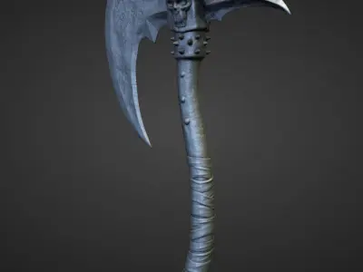 AXE1 high and low poly Low-poly 3D model