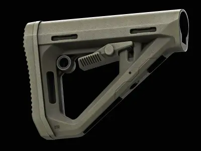 DT Carbine Stock Mil Spec Low-poly 3D model