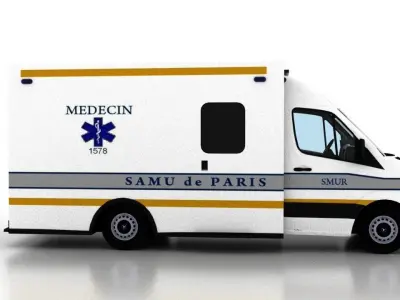Mercedes Benz Sprinter 2015 Truck France Ambulance 3D model