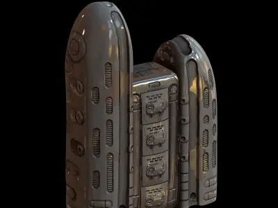 sci fi building 3d model scifi Low-poly Low-poly 3D model  Low-poly 3D model