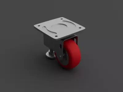 Industrial Caster Wheel with Brake Heavy Duty Equipment Roller 3D model purchase